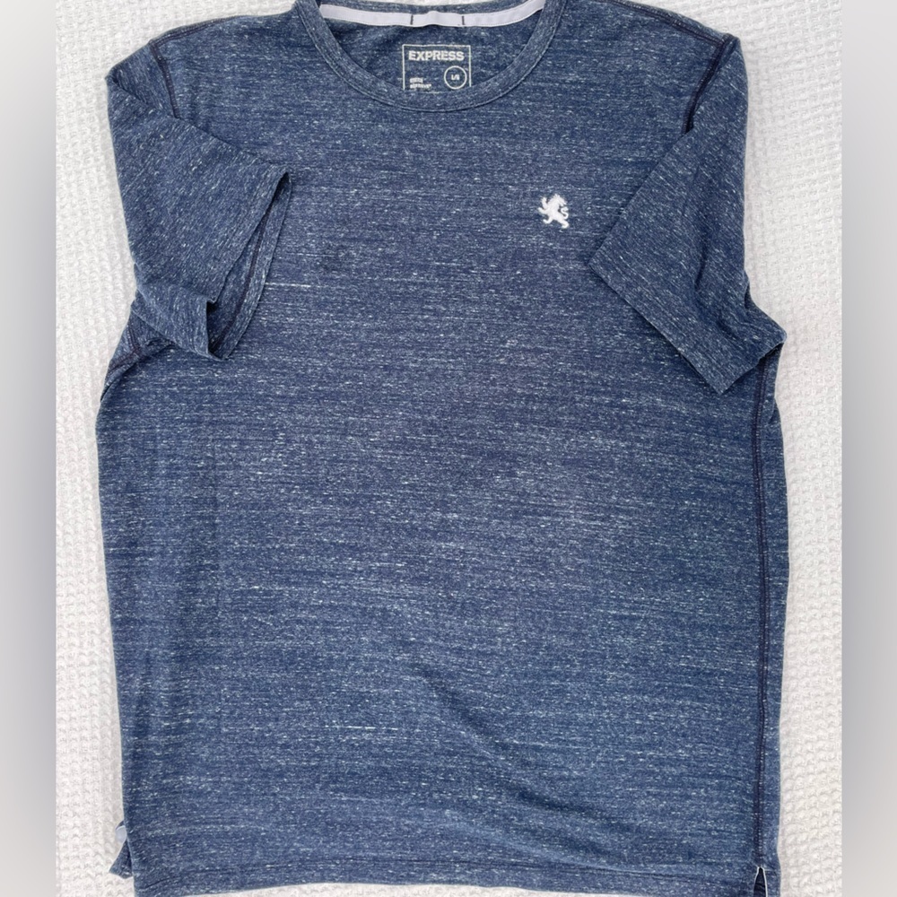 Express Heathered Navy Crew Neck Tee - Picture 2 of 3